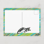 carte chat personnalisable noir et blanc (Dos)