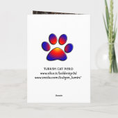 CARTE CHAT PIERO TURQUE NOIR ET BLANC (Dos)