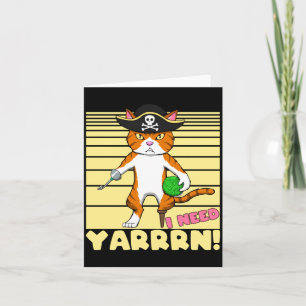 Carte Chat pirate au crochet pour hommes avec la laine e