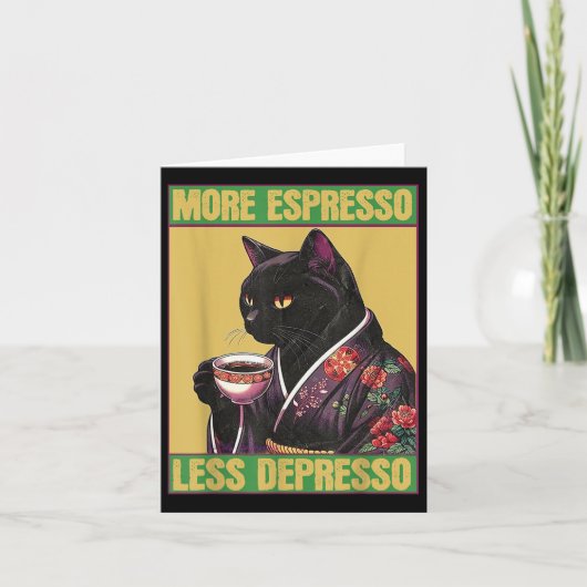 Carte Chat Plus Espresso Moins Dépresso (Devant)