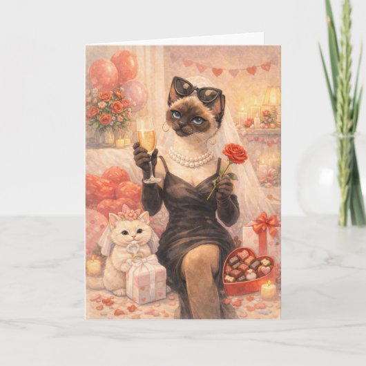 Carte Chat pour la Saint-Valentin (Devant)