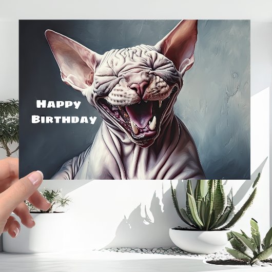 Carte Chat Pussy Sphynx - Joyeux anniversaire