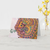 Carte Chat Pyschedelic Par Louis Wain (Fleur jaune)