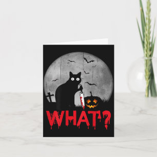 Carte Chat Quel_ Chat Noir Meurtrier Avec Couteau Hallow