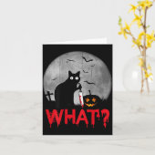 Carte Chat Quel_ Chat Noir Meurtrier Avec Couteau Hallow (Fleur jaune)