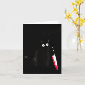 Carte Chat Quel_ Chat Noir Meurtrier Avec Couteau Hallow (Fleur jaune)