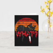 Carte Chat Quel_ Chat Noir Meurtrier Avec Couteau Hallow (Fleur jaune)