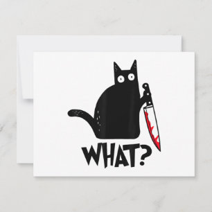 Carte Chat Qu'est-ce que_ Drôle Chat Noir