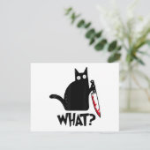 Carte Chat Qu'est-ce que_ Drôle Chat Noir (Debout devant)