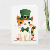 Carte Chat Queue Rayée St Patrick (Devant)