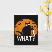 Carte Chat Quoi_ Drôle Chat Noir Meurtrier Chat Avec Cou (Fleur jaune)