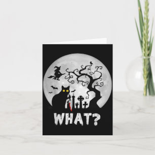 Carte Chat Quoi_ Halloween Chat Noir Avec Couteau - Drôl