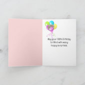 Carte Chat Ragdoll Avec Ballons 100e Anniversaire (Intérieur)