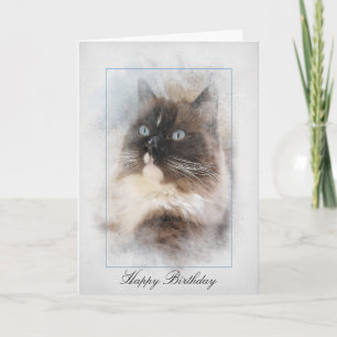 Carte Chat Ragdoll d'anniversaire