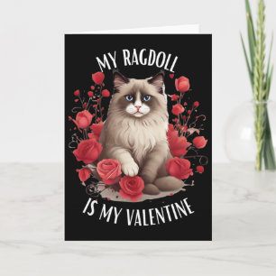 Carte Chat Ragdoll est mon Valentin