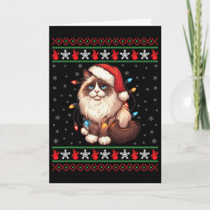 Carte Chat Ragdoll Noël dégueulasse Chat Ragdoll Éclaira