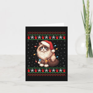 Carte Chat Ragdoll Vilain Noël Ragdoll Chat Xmas Lighti