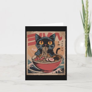Carte Chat Ramen Japonais Drôle Tee - shirts Graphiques