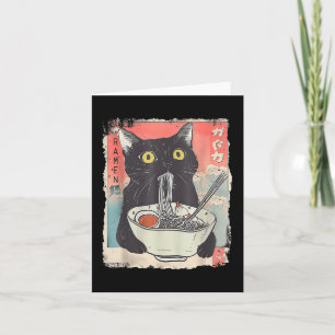 Carte Chat Ramen Noodle japonais Anime Manga Ramen Kawai