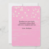 Carte Chat Red Pink Snowflakes Joyeux Noël (Dos)