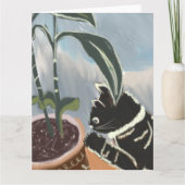 Carte Chat regardant les plantes d'intérieur (Devant)