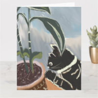Chat regardant les plantes d'intérieur