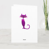 Carte Chat rétro du milieu du siècle mignon poupée rose  (Dos)