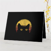 Carte Chat Rétro Vintage (Fleur jaune)