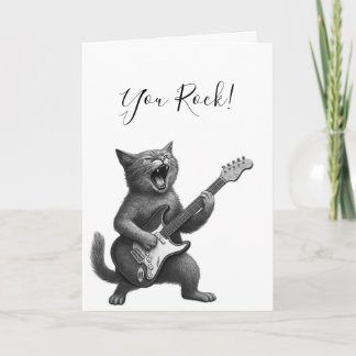 Carte Chat Rockeur