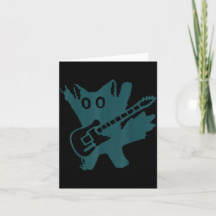 Carte Chat Rockstar Jouant de la Guitare Électrique Drôl