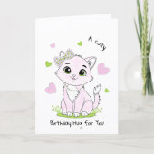 Carte Chat rose confortable (Devant)