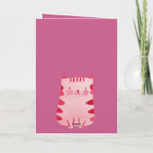 Carte Chat rose mignon Anniversaire (Dos)