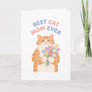 Carte Chat roux tigré clignant le jour de la fête des mè