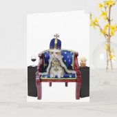 Carte Chat royal d'anniversaire (Fleur jaune)