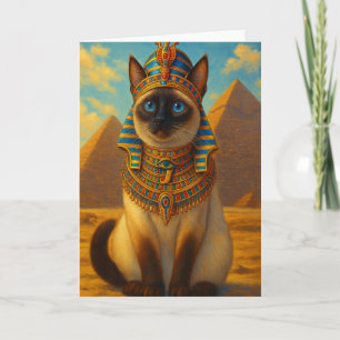 Carte Chat royal égyptien pharaon dans le désert