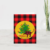 Carte Chat rustique, Arbre de Noël, Nom de famille, Plaq (Devant)