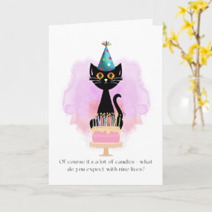 Carte Chat Sarcastic Party Casquette Chat Funny Birthd