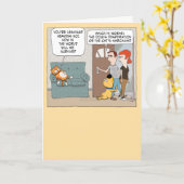 Carte Chat sarcastique amusant et chien désespéré Annive (Fleur jaune)