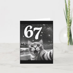 Carte Chat selfie avec 67 mème chats drôles graphique po