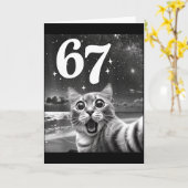 Carte Chat Selfie Avec 67 Mème Drôles de Chats Graphique (Fleur jaune)