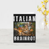 Carte Chat selfie avec mème italien drôle de brainrot (Fleur jaune)