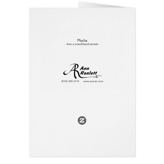 Carte Chat Siamese - "Mocha" (Dos)