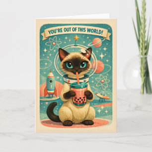 Carte Chat siamois Atomic Boba hors de ce monde