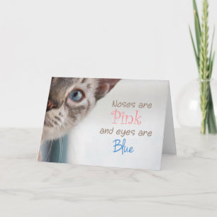 Carte Chat siamois avec le jour de mère rose de nez