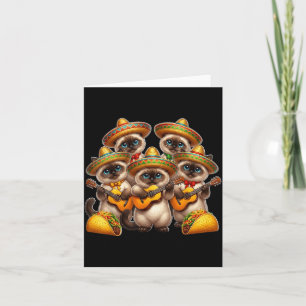 Carte Chat siamois drôle chats Cinco De Mayo