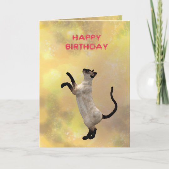 Carte Chat Siamois Et Joyeux Anniversaire Zazzle Be