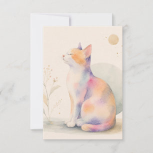 Carte Chat silencieux au clair de lune – salutation de c