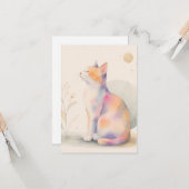 Carte Chat silencieux au clair de lune – salutation de c (Devant/Arrière en situation)