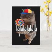 Carte Chat Silly Avec Mème De Sucette  (Fleur jaune)