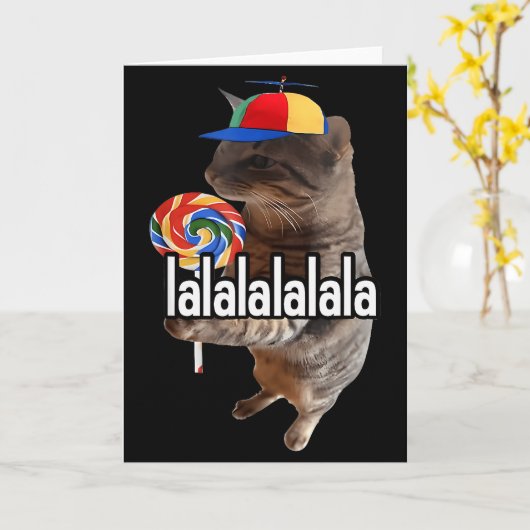 Carte Chat Silly Avec Mème De Sucette (Fleur jaune)